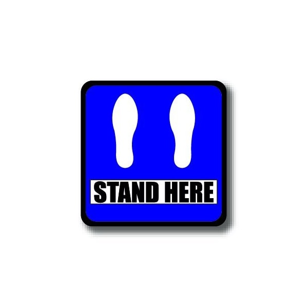 Ergomat 6in SQUARE SIGNS Stand Here DSV-SIGN 36 #2899 -UEN - main